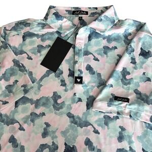 NEW Bad Birdie Core Polo Golf Shirt Mirage Oasis Mens XL Colorful Stretch $78